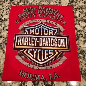 Harley Davidson Men’s XL T Shirt Mike Bruno's Bayou Country Houma Louisiana EUC